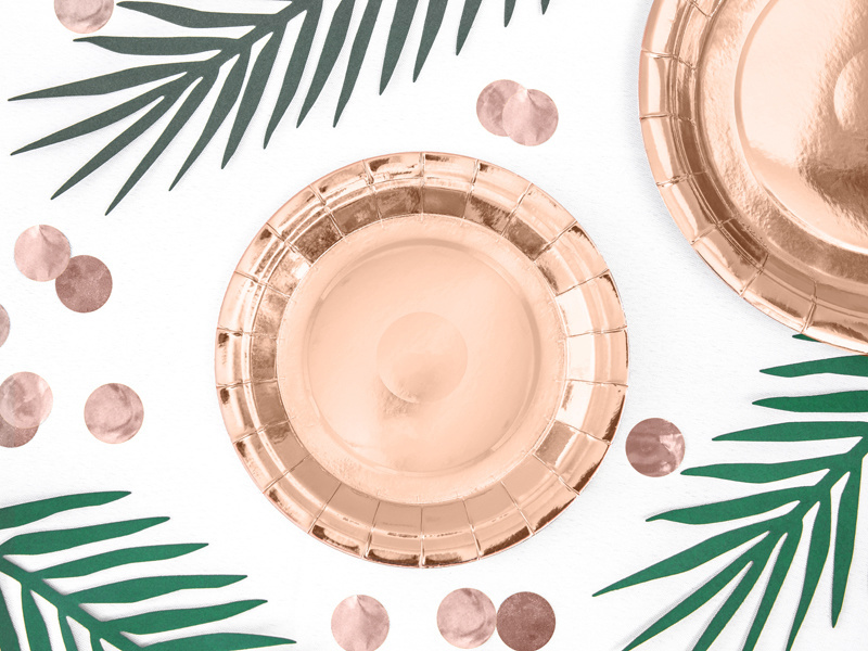 Rosé Gouden Bordjes - 18cm - 6 stuks