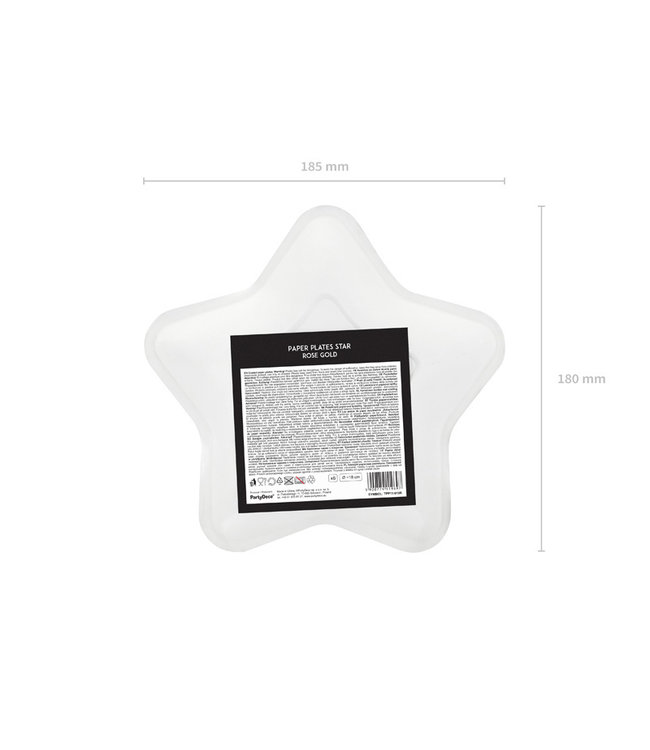 Bordjes ster rosegoud -  6 stuks