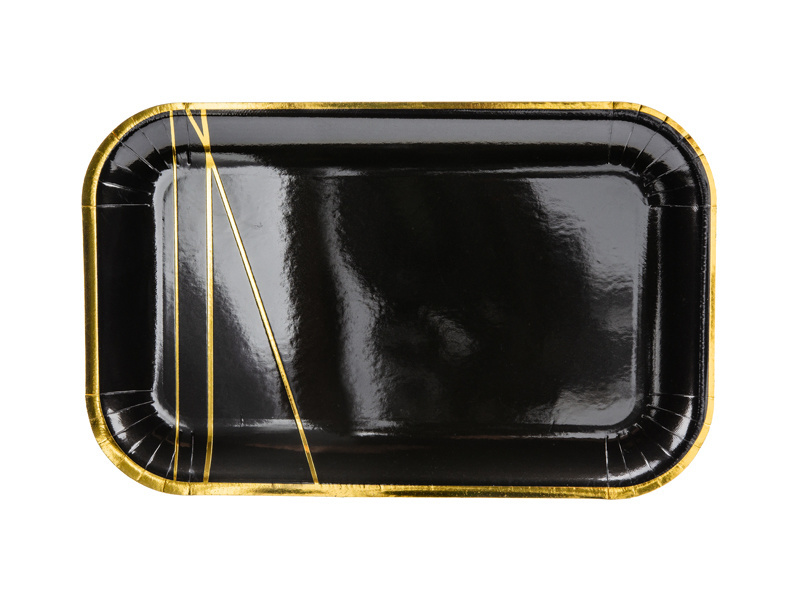 Borden Rectangle zwart/goud - 22cm (6 stuks)