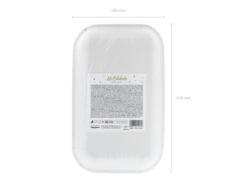 Borden Rectangle zwart/goud - 22cm (6 stuks)
