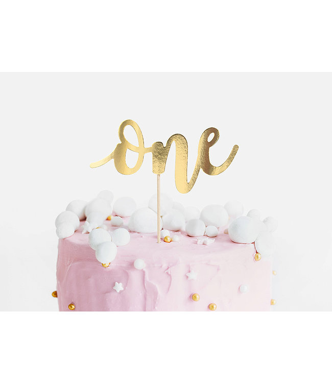 Taarttopper One goud | 19 cm