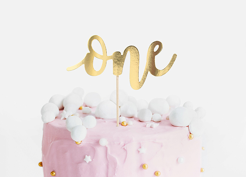 Taarttopper One - goud