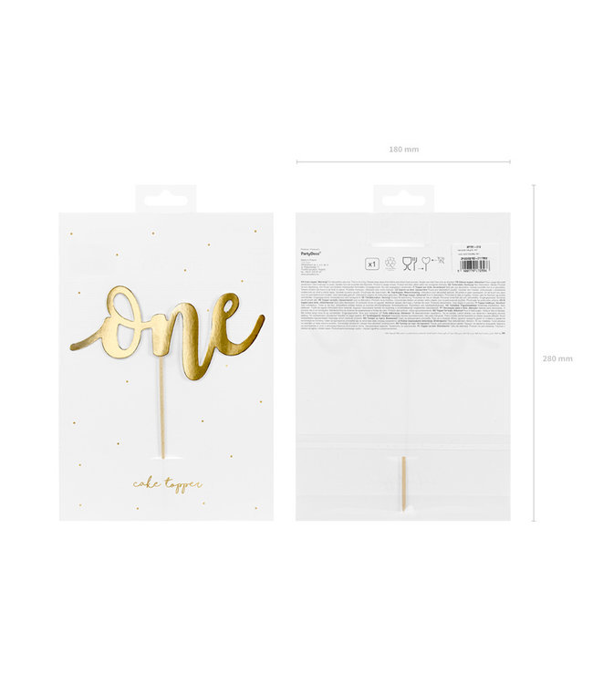Taarttopper One goud | 19 cm