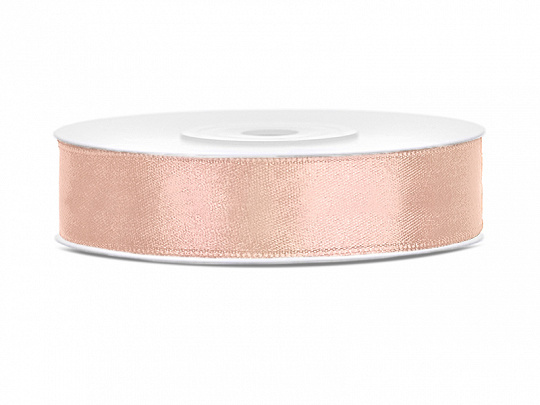 Satijnen lint licht perzik 12mm breed- 25m lang