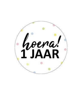 KP Stickers Hoera!  1 | Gekleurde stipjes | zakje 20 stuks