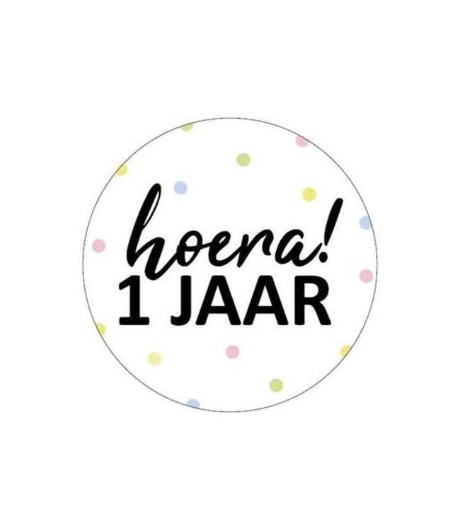 Stickers Hoera!  1 | Gekleurde stipjes | zakje 20 stuks