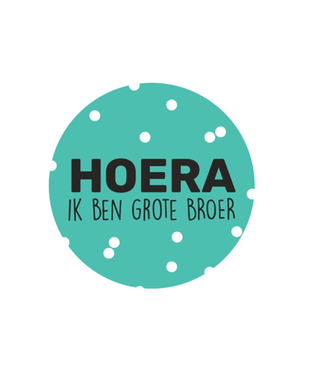 KP OUTLET Stickers HOERA ik ben grote broer | 20 stuks | groen