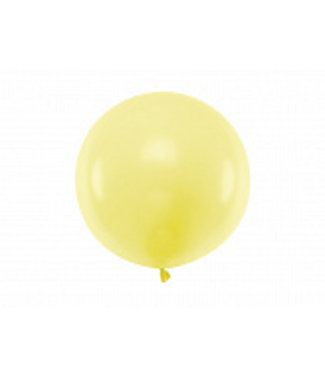 PartyDeco Jumbo pastel ballon - geel - 1 meter
