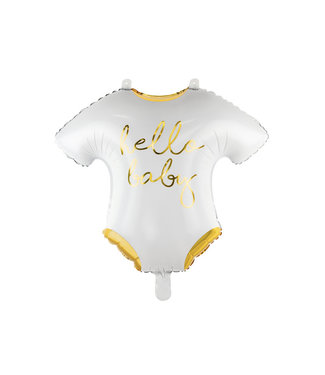 PartyDeco Folieballon Hello baby romper | 51 cm