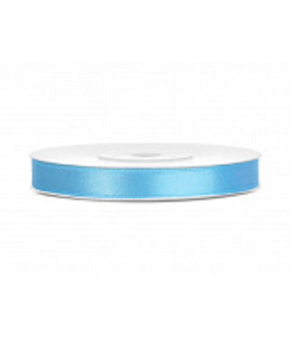 PartyDeco Satijnen lint Licht Blauw - 6mm breed