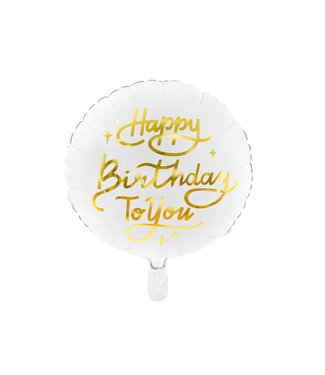 PartyDeco Folieballon - Happy Birthday To You - 35 cm