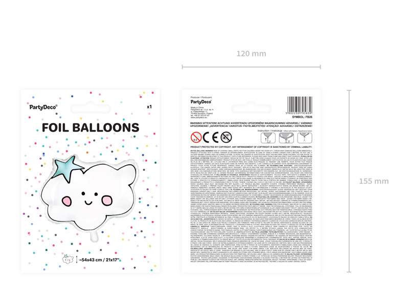 Wolkje - Folieballon - 54 x 43 cm