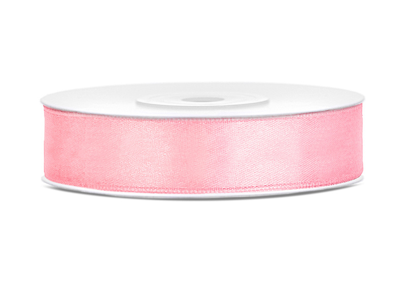 Licht roze lint - 1,2 cm breed - 25 meter lang