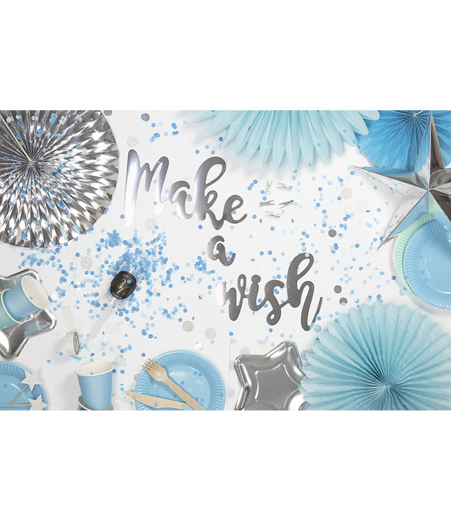 Tissue waaier 3 stuks - lichtblauw 20-30cm