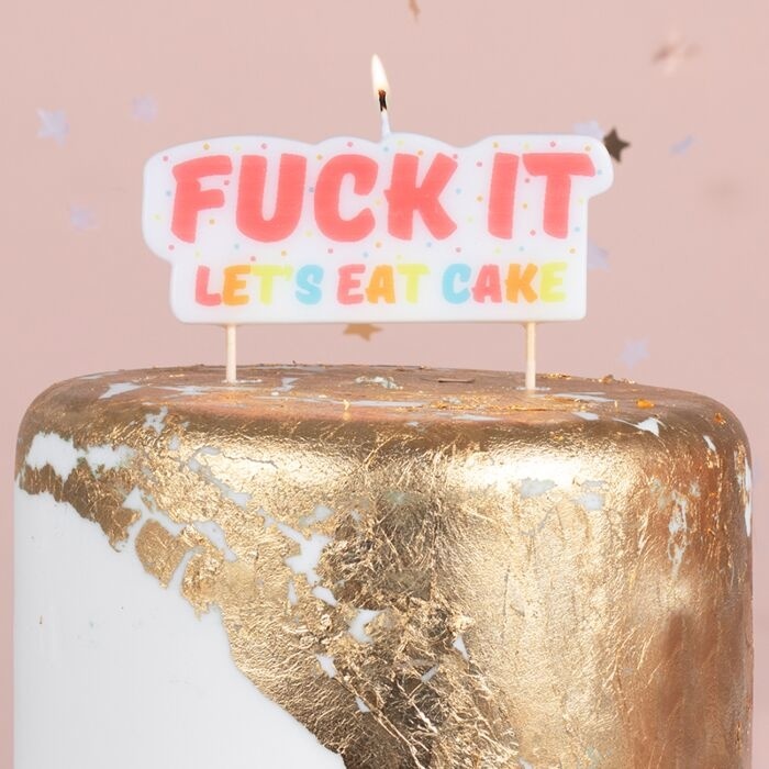 kaars - FUCK IT lets eat cake - Pastel