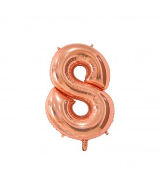 Globos Cijferballon 8 Rose gold - 66 cm