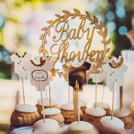 Decoratie topper baby shower 12x23cm