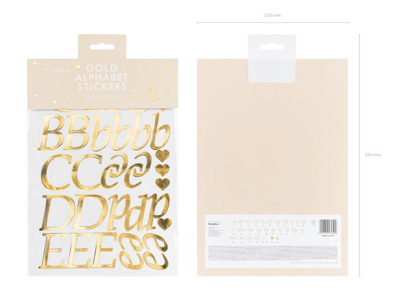 Letter stickers goud 5 vellen