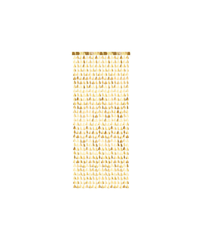 PartyDeco Kerst backdrop | kerstboompjes goud | 1 x 2,45 m