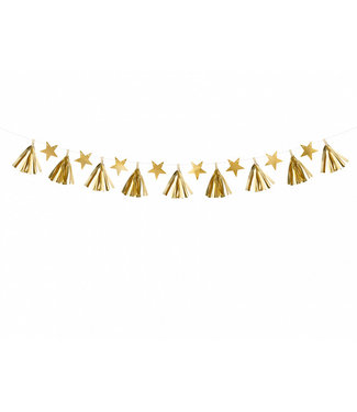 PartyDeco Ster & tassel slinger - goud