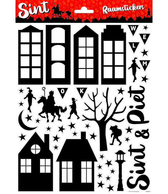 Raamstickers Sint | Zwart A4