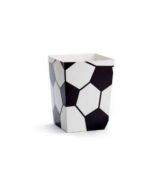 PartyDeco Voetbal popcorn bakjes - 6 stuks