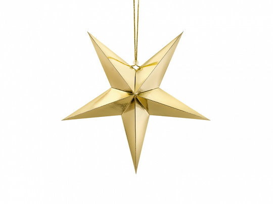 Kerstster papier goud 45cm