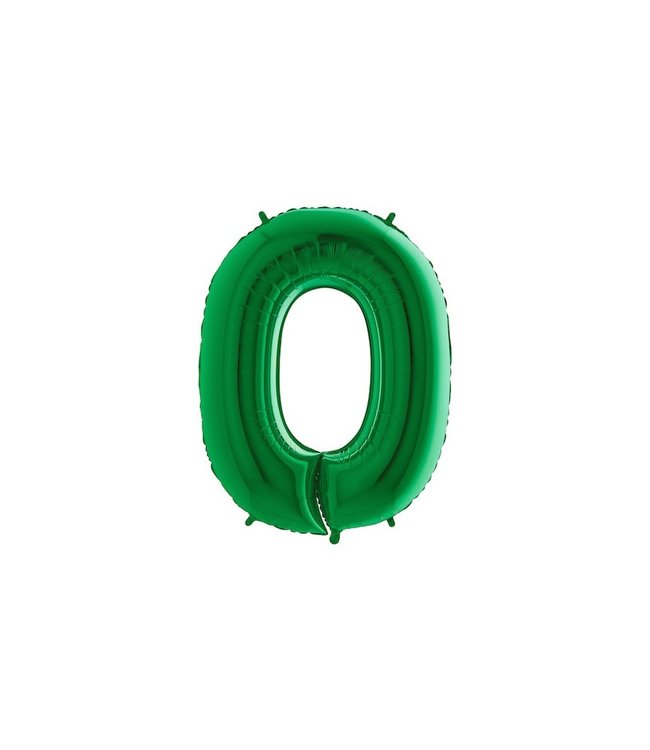 OUTLET Cijferballon 0 groen XXL - 100 cm