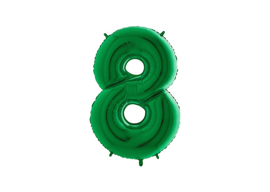 Cijferballon 8 groen - 100 cm