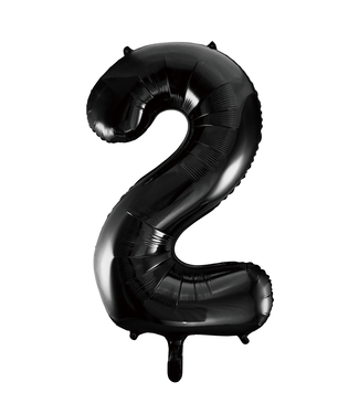 Globos OUTLET Folieballon cijfer 2 zwart - 86 cm