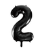 Globos OUTLET Folieballon cijfer 2 zwart - 86 cm