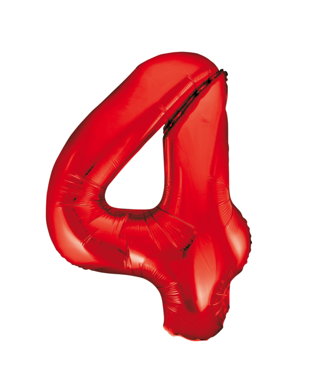 Fiesta Cijferballon 4 rood - 86cm