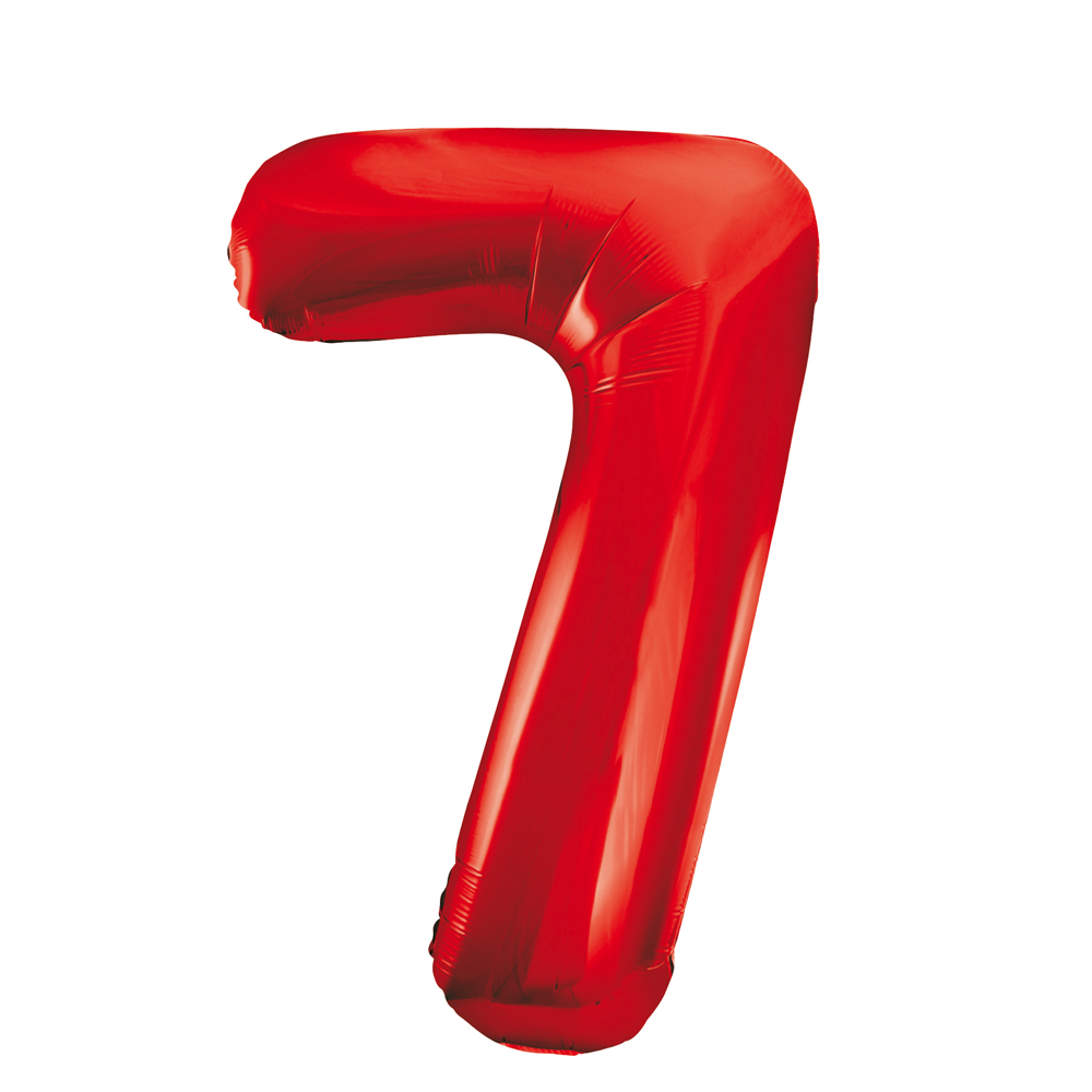 Cijferballon 7 rood - 86cm