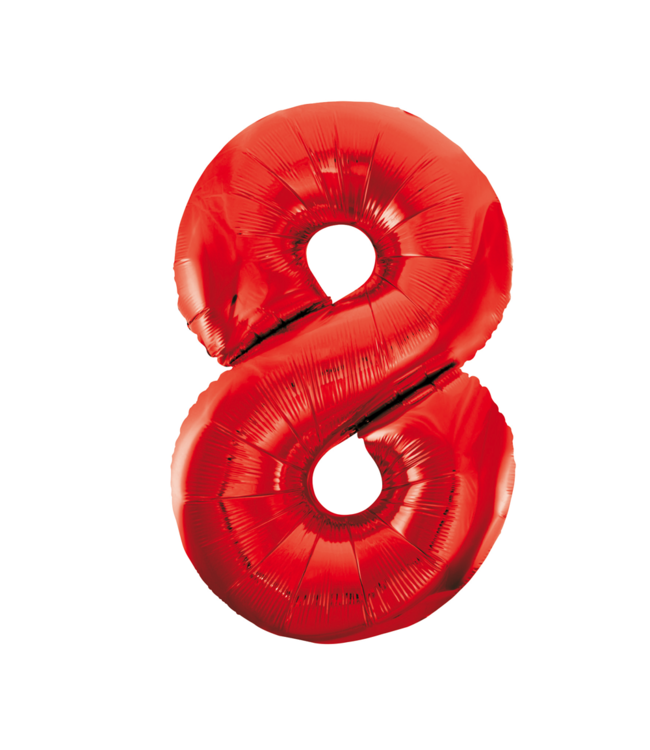 Fiesta Cijferballon 8 rood - 86cm