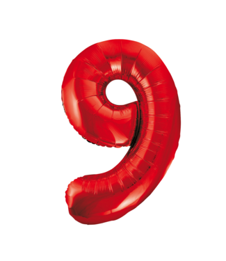 Fiesta OUTLET Cijferballon 9 rood - 86cm