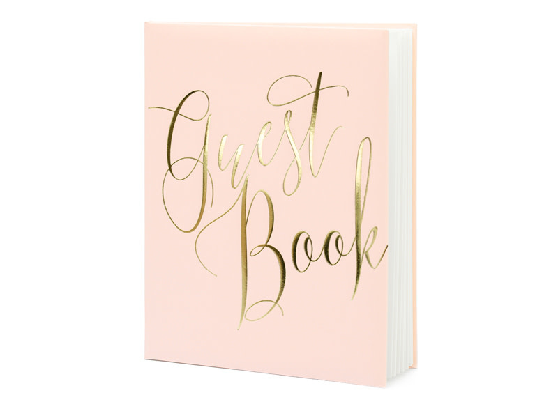 Gastenboek - poederroze & goud
