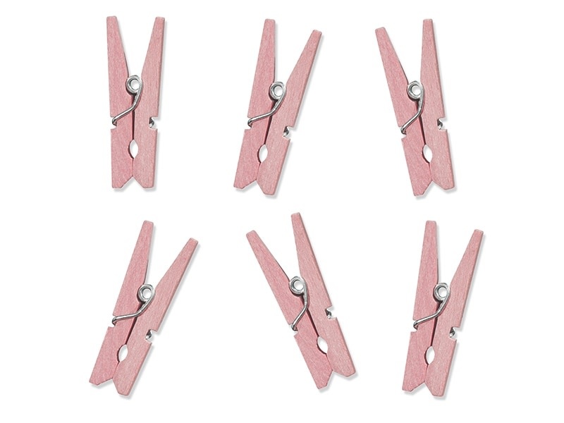 Mini houten wasknijpertjes roze | 3 cm | 10 stuks