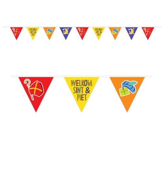 Papieren vlaggenlijn Sinterklaas - 6m