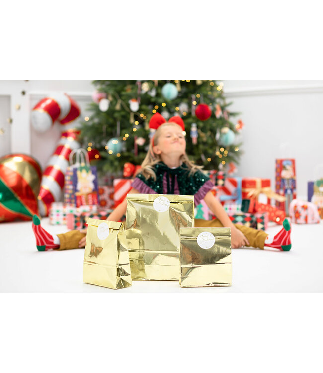 OUTLET Merry Christmas gift bags - cadeauzakjes 3 stuks - goud