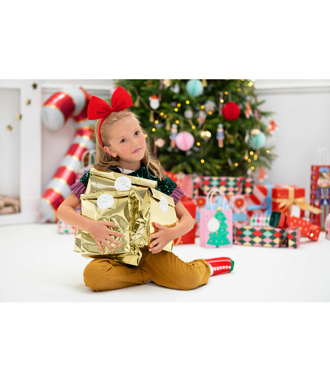 OUTLET Merry Christmas gift bags - cadeauzakjes 3 stuks - goud