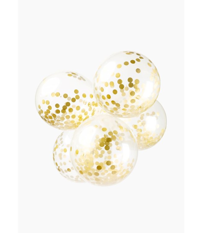 Confettiballonnen goud - papier - 6 stuks