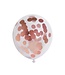 Confettiballonnen rose goud - papier - 6stuks