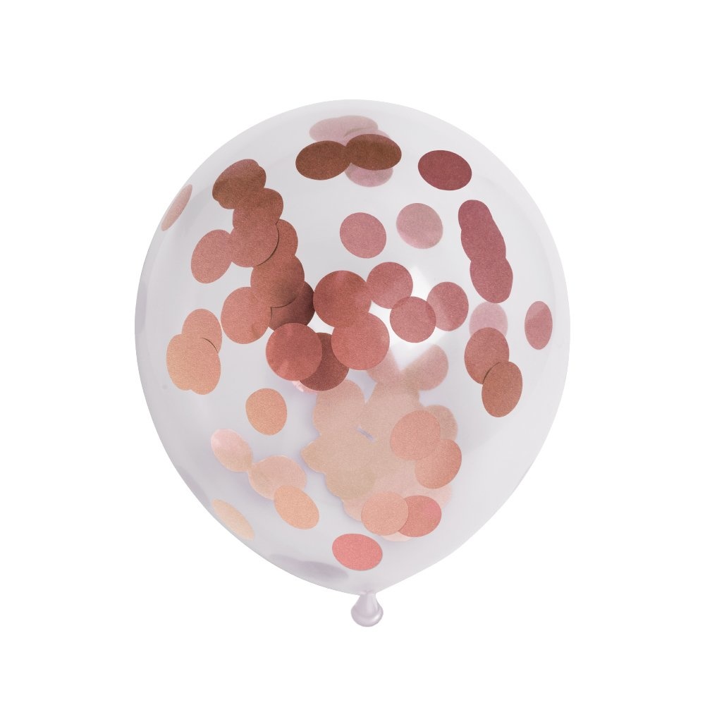 Confettiballonnen rose goud - papier - 6stuks