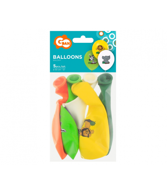 OUTLET Ballonnen safari dieren | 6 stuks