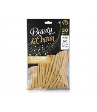 Beauty & Charm OUTLET Modelleerballonnen Chrome goud | 50 stuks