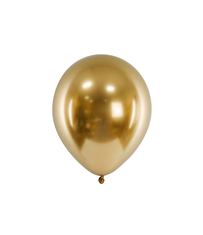 PartyDeco Ballonnen goud CHROME | zak 50 stuks