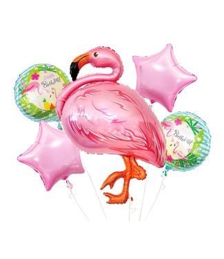 GoDan Flamingo folieballonnenset - 5 stuks