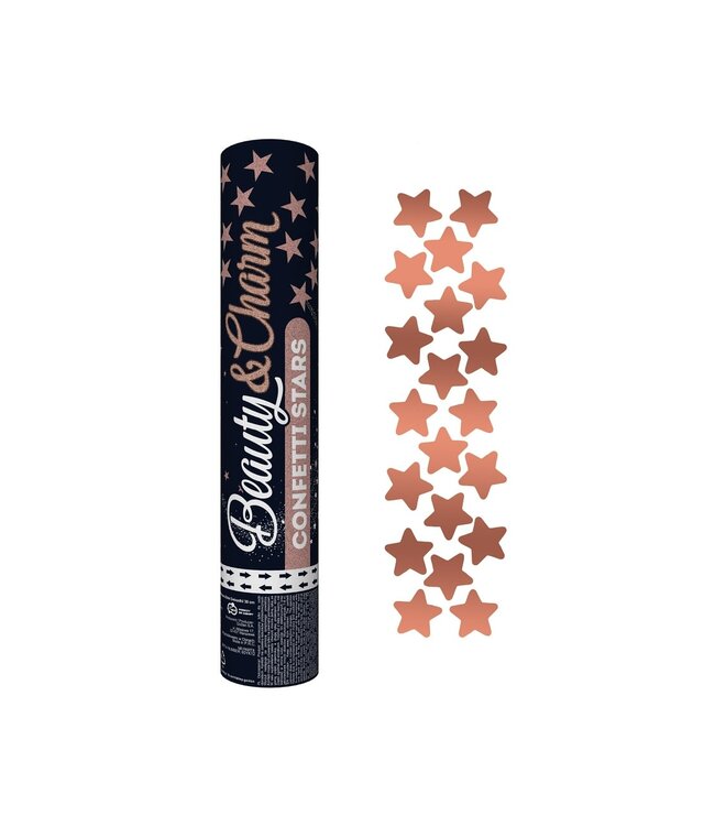 Confettikanon sterretjes | Rosegoud