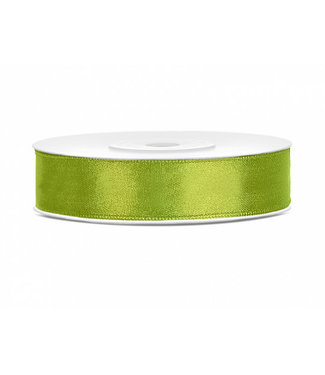 PartyDeco Satijn Lint Lime Groen 12mm 25m