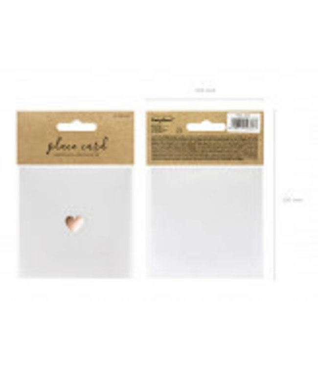 Naamkaartjes hart rosegoud | 10 stuks